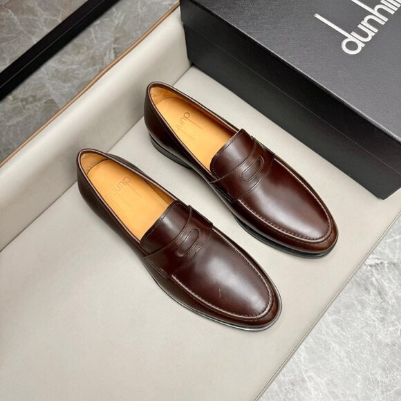 Dunhill Mens Classic Business Leather Shoes Brown